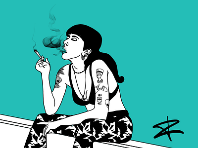 Leftgurl art artwork digitalart girl graffiti illustration photoshop tattoo trashy