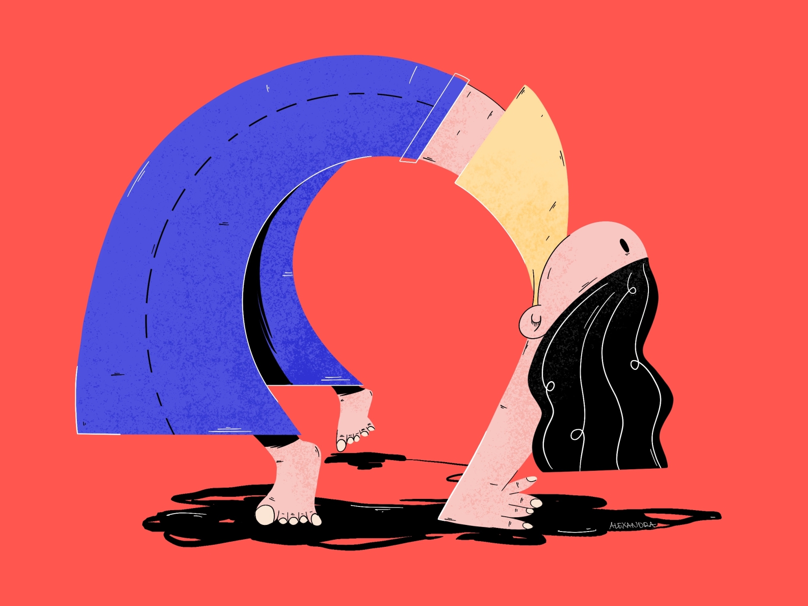 Yoga pants flat illustration by Alexandra C. on Dribbble