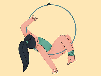 Aerial hoop flat illustration