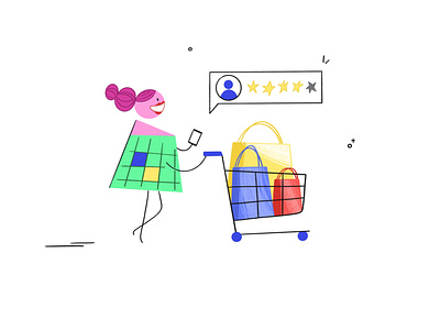 Shopaholic business character design digital2d dribbblers ecommerce empty states flat illustration flatdesign graphic illustration inspiration minimal shopping spot illustration ui illustration web illustration