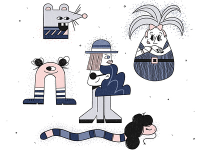 Quirky characters character characterdesign clean colors contemporary designart digital2d flat illustration flatdesign graphic style graphics happy illustration minimal modern odd quirky simple web illustration webdesignart