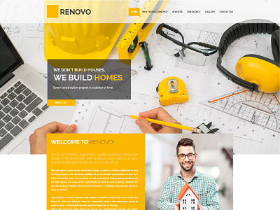 Renovo construction website ui ux design ui design ui designer uidesign uiux website website concept website mockup