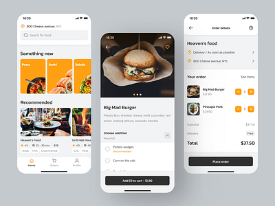 Food app concept 😋 app design food food and drink food app food delivery food delivery app minimal product design ui ux