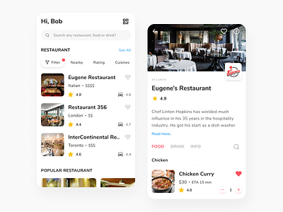 Mobile App - Booking Reservation Restaurant booking app figma figma design figmadesign mobile app mobile app design mobile ui restaurant app ui ui design uidesign ux ux design