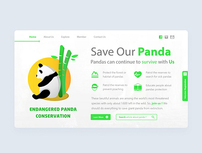 Save Our Panda design illustration ui web