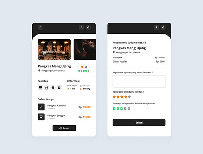 Kang Pangkas Store UI app barbershop design minimal ui