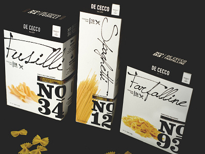 De Cecco Pasta Re-Design black de cecco fusilli packaging pasta redesign