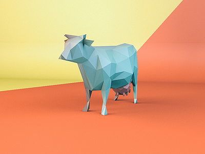 Cow c4d cow low poly modeling