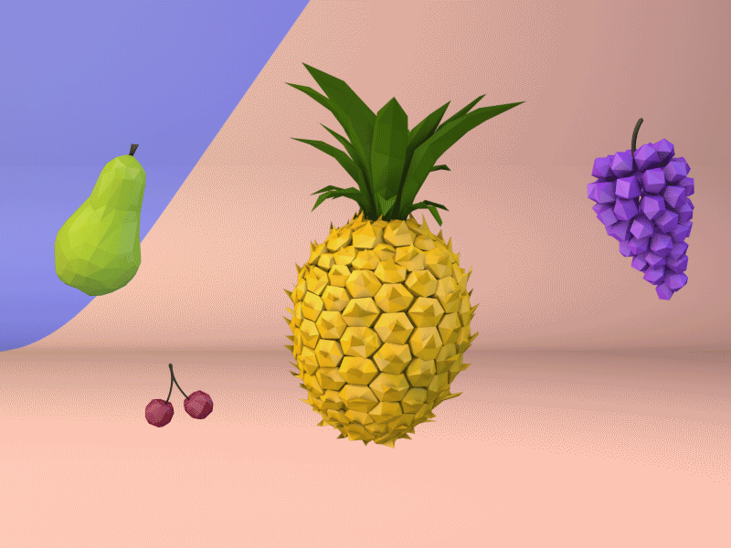 Low Poly Animation after effects animation diet fruit low poly motion pineapple vegan