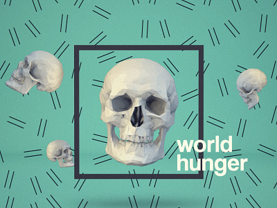 World Hunger Icon 3d c4d low poly motion render