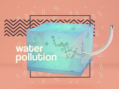 Water Pollution 3d c4d low poly motion render