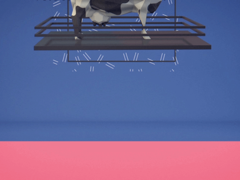 Dynamic Cow animation c4d dynamics final low poly lowpoly mograph motion render vegan veganism