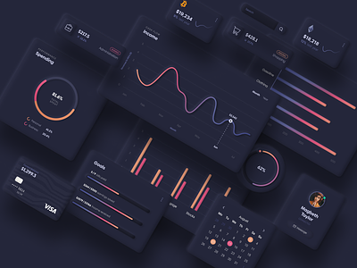 Dark UI Kit Neumorphism Inspired dark neumorphic ui elements dark neumorphic ui kit dark ui kit meris imamovic ui neumorphism dark ui ui elements dark ui kit