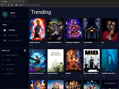 Movie list ui web