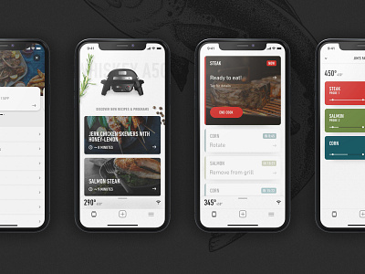 Weber — Connect App app app design bbq clean design digital food grilling illustration interface ios layout minimal ui ux