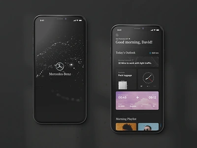 Mercedes Ecosystem — Dashboard automotive clean dashboard interface luxury mercedes mobile mobile ui particles tiles travel ui ux