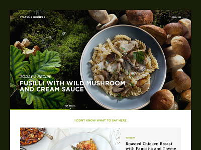 7 days 7 recipes (WIP) cooking food interface ui web design website