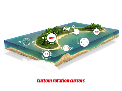 Cursor explorations 3d clean cursor design digital island minimal ui ux web website