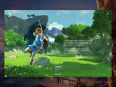 The Legend Of Zelda - Breath Of The Wild - Characters cartoon design games layout link nintendo tech ui ux website zelda