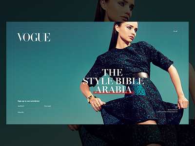 Vogue - Landingpage fashion luxury minimal model photography vogue vogue arabia website