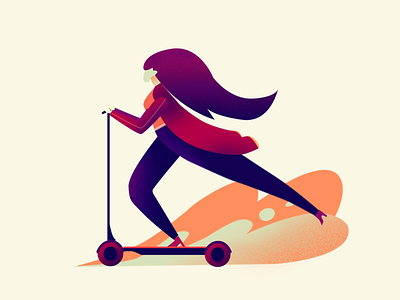 Skateboarding girl @daily ui design sketch typography ux 临摹