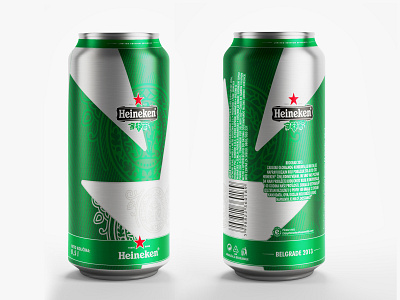 Heineken Can L. E. - Belgrade 2013. bottle design branding design graphic design heineken illustration label design