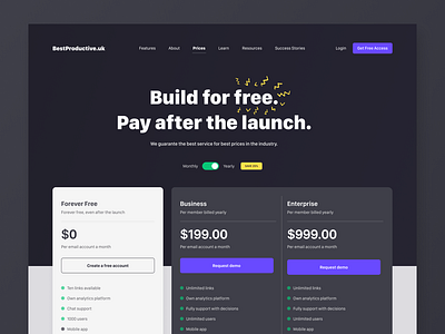 Pricing Page for Best Productive