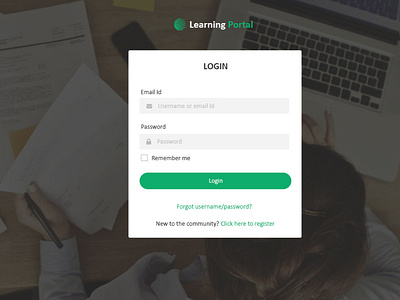 learning portal design login page