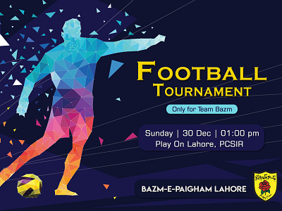 Lhr Bazm Football design post design social media design