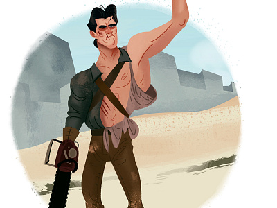 The Army of darkness army ash character darkness design fan art illustration of