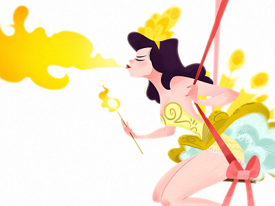 Girl on Fire art character design digital fire illustration sexy