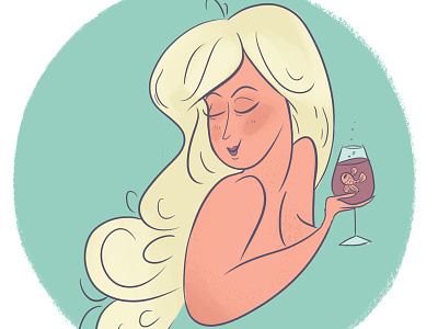 30 Days Drawing Challenge doodle girl wine