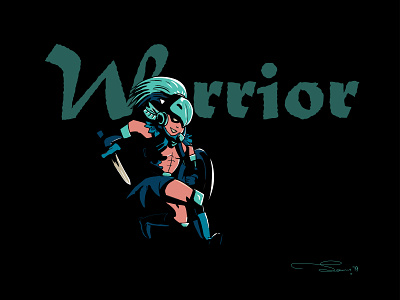 warrior 01 character characterdesign digitalart game art hero image illustration art illustrator minimal typogaphy warrior