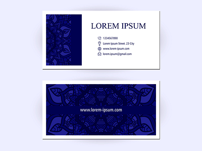 Business Card With Floral Ornament Decoration art beautiful beauty business business card business card mockup business card template business cards company creative decoration decorative design floral flower illustration ornament paper pattern