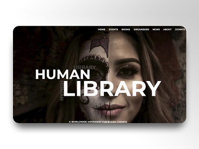 Landing page concept - Human Library adobe xd design human library interface landing page typography ui ui ux ui design uidesign ux web website