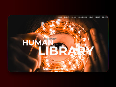 Landing page concept - Human Library adobe xd design human library interface landing page typography ui ui ux ui design uidesign ux web