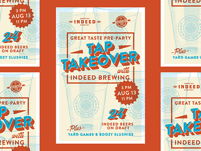Tap Takeover beer design grunge illustration print typography
