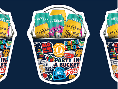 Beer Bucket beer design sticker summer typography