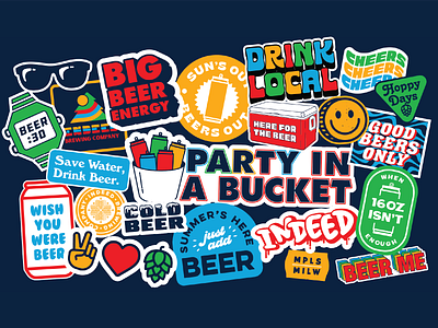 Beer Bucket Wrap beer design illustration print sticker typography