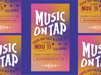 Music On Tap beer design gradient music trendy typography