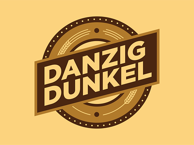 Danzig Dunkel badge beer branding design german logo sticker typography