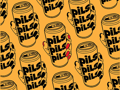 pils pils pils beer brewery design hand illustration minnesota print retro typography