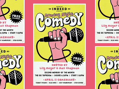 Comedy Night Poster comedy design event halftone illustration poster poster design print retro typography