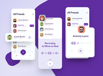 Voice Messenger design interface messenger mobile mobile app mobile design ui voice
