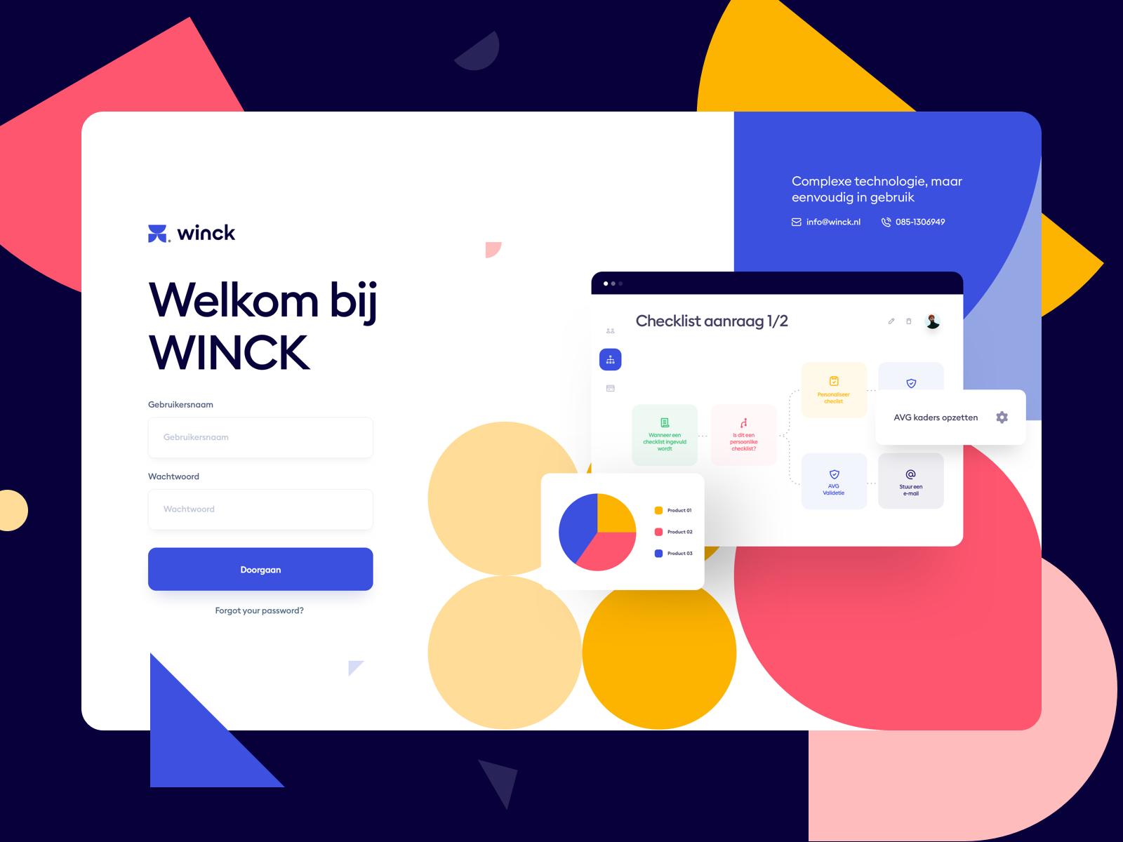 Login & Contact page - Winck