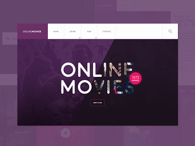 Online Movies clean design type ui web website