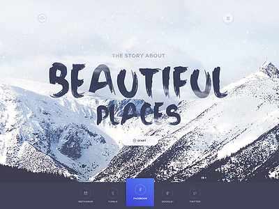 Landing Page - Beautiful Places clean design icons landing minimal places simple ui