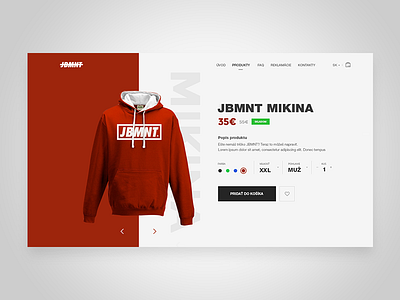 Product Page Jbmnt clothing e commerce ecommerce page product shop store ui web website