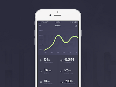 Hiking App analytics app design graph hiking ios stats ui
