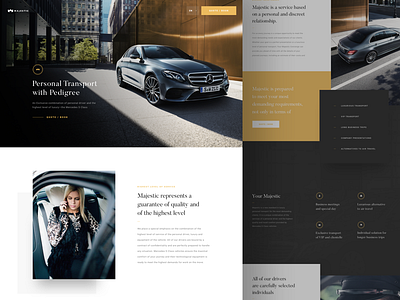 Homepage - Ride Majestic car grid homepage landingpage layout luxury tranposrt ui uidesign uxdesign web website